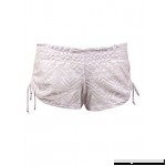Miken Womens Ruched-Tie Lace Swim Cover Shorts S White  B06XCVWP9H
